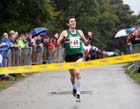 James Bailey brings Sale Harriers home to victory in the senior mens 6 stage relay at the ERRA Mens 6 and Womens 4 Stage Road Relays, Sutton Park, Birmingham Road Relays.
